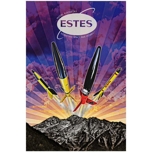 Estes Rockets Vintage Poster - Model Rocketry Collectible