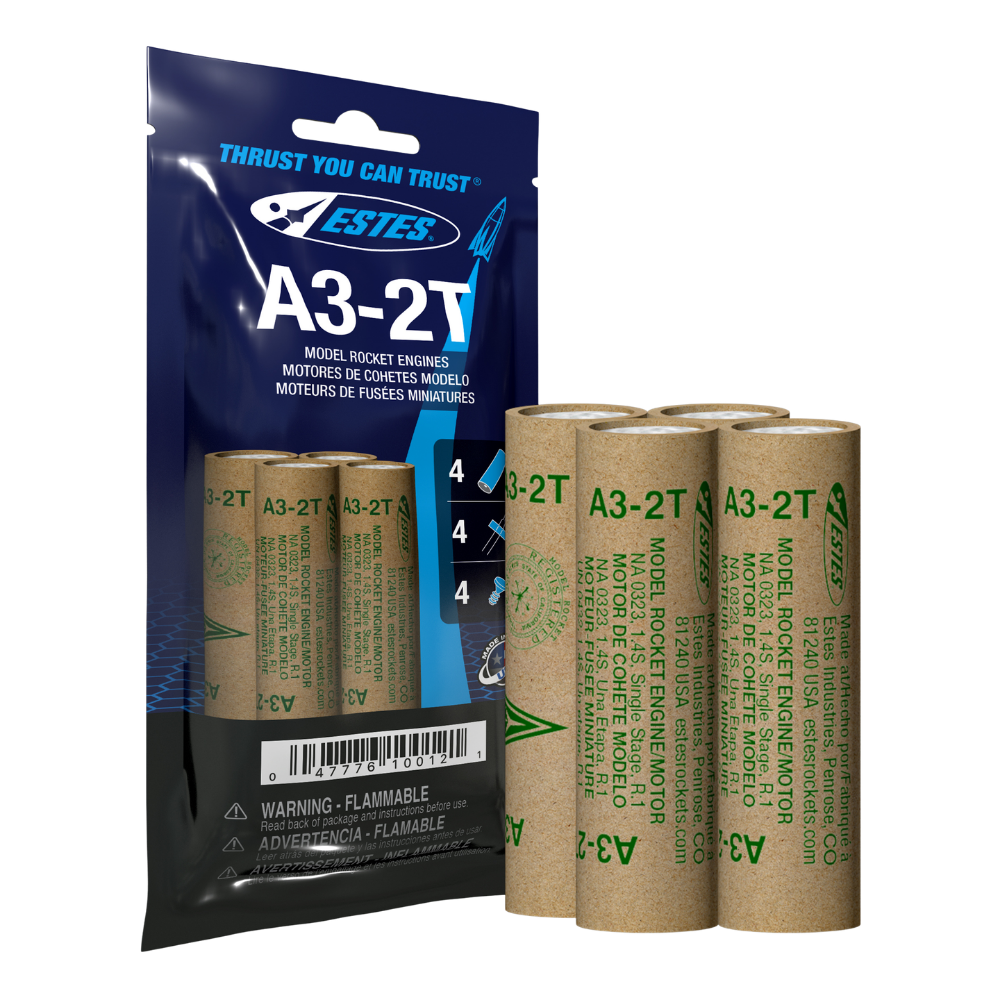 Estes A3-2T Mini 13mm Model Rocket Engines - 4 Pack