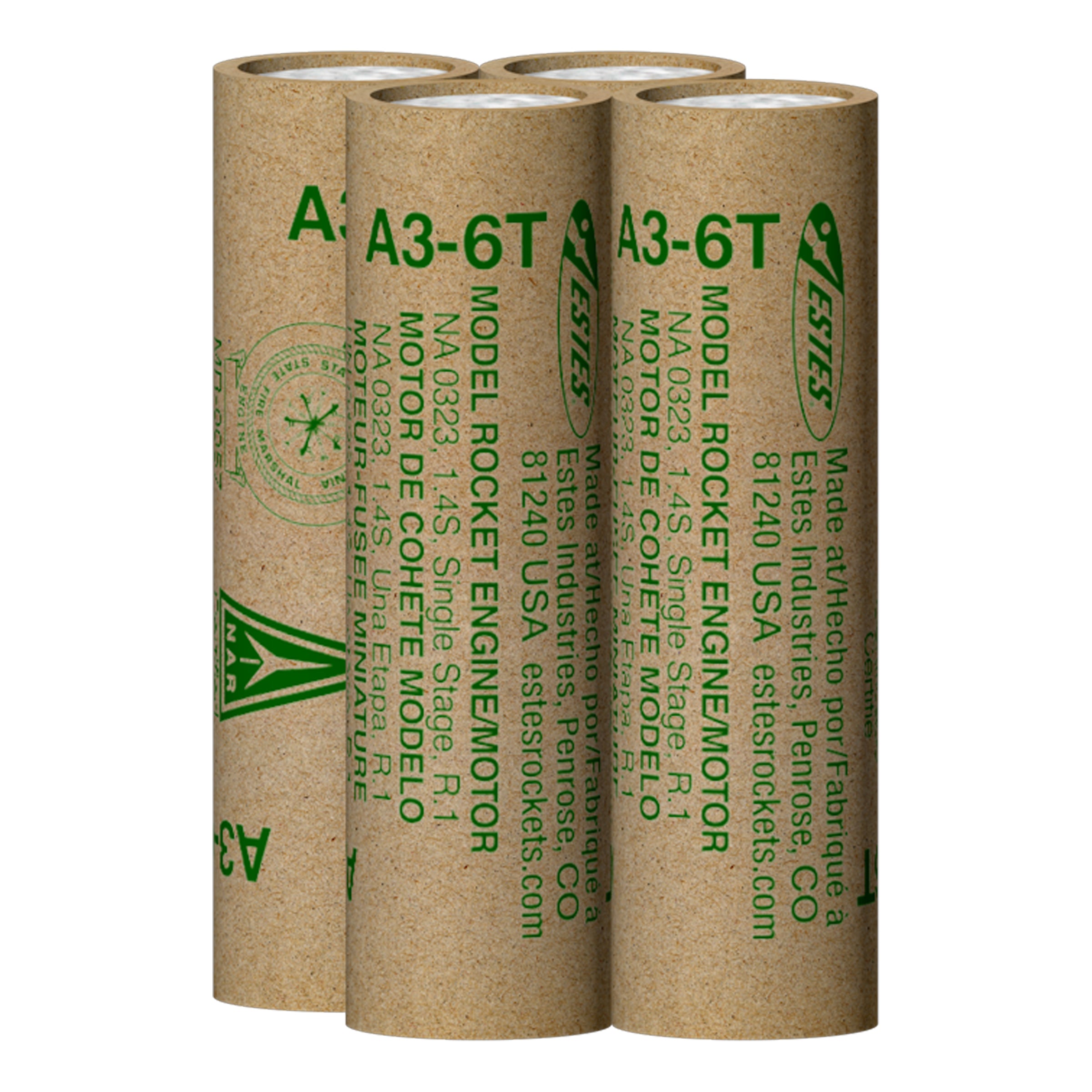 Estes A3-6T Model Rocket Engines Pack of 4
