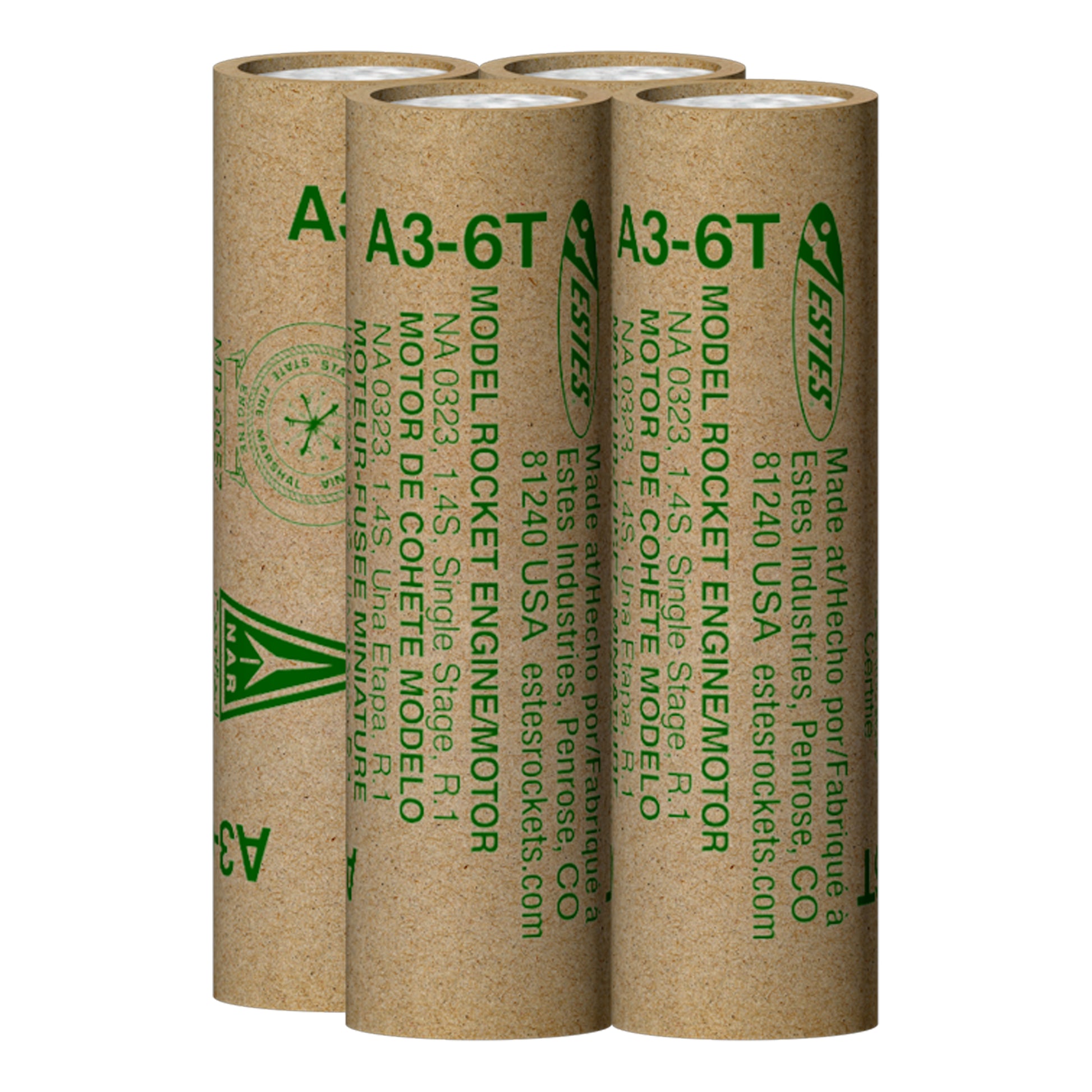 Estes A3-6T Model Rocket Engines Pack of 4