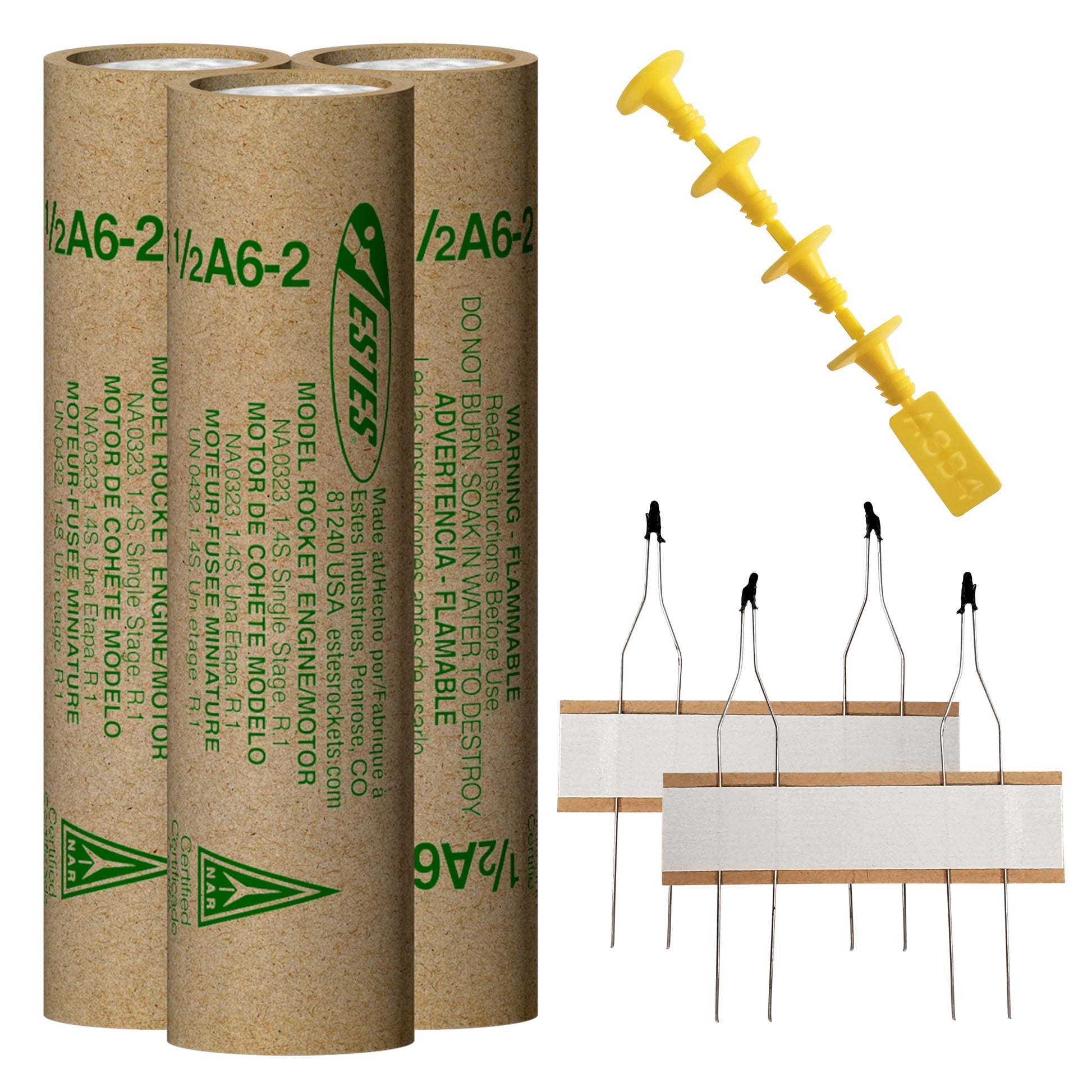 1/2A6-2 Model Rocket Engines with Ignitors and Plugs