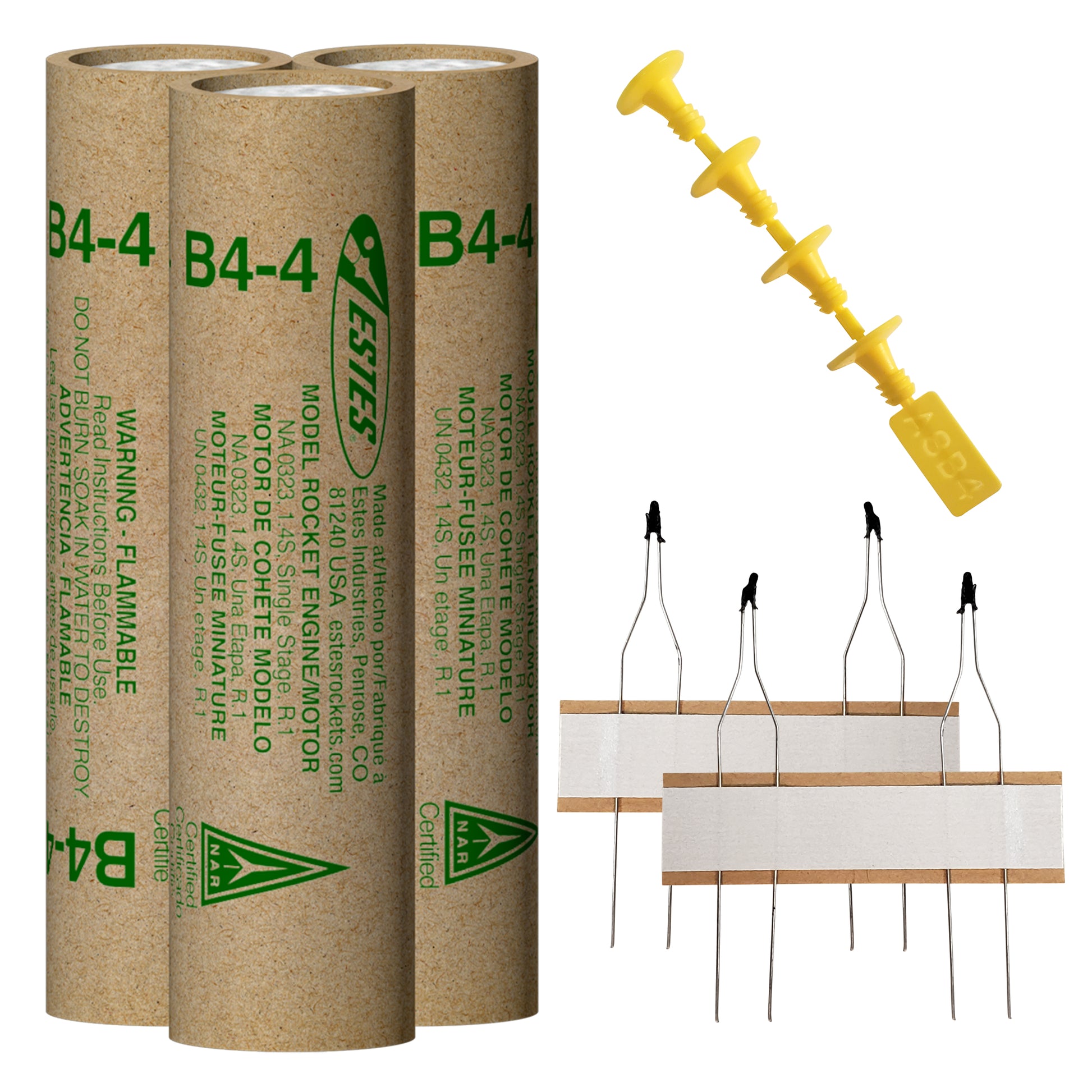 Estes B4-4 Model Rocket Engines with Plugs and Ignitors