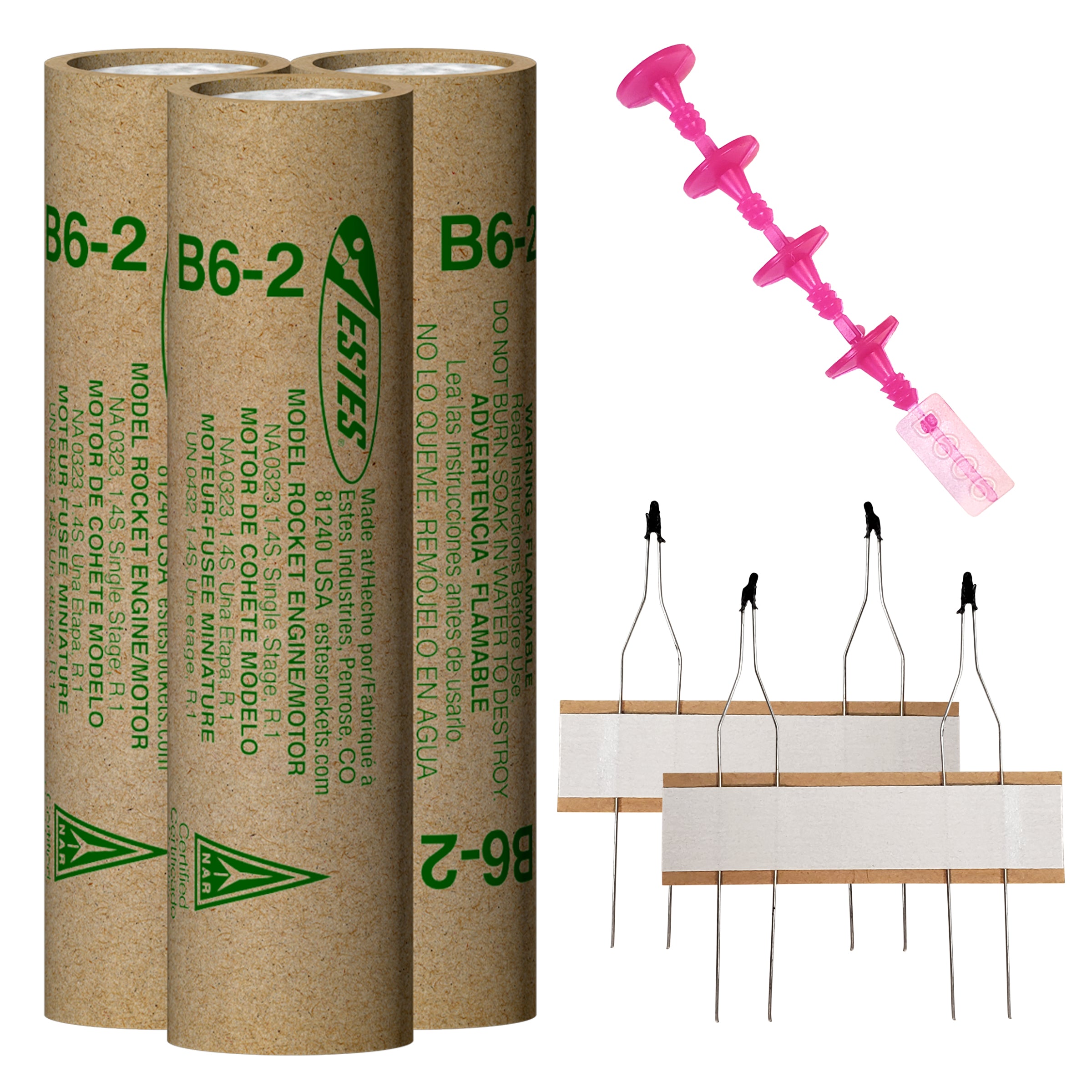Estes B6-2 Model Rocket Engines with Plugs and Ignitors