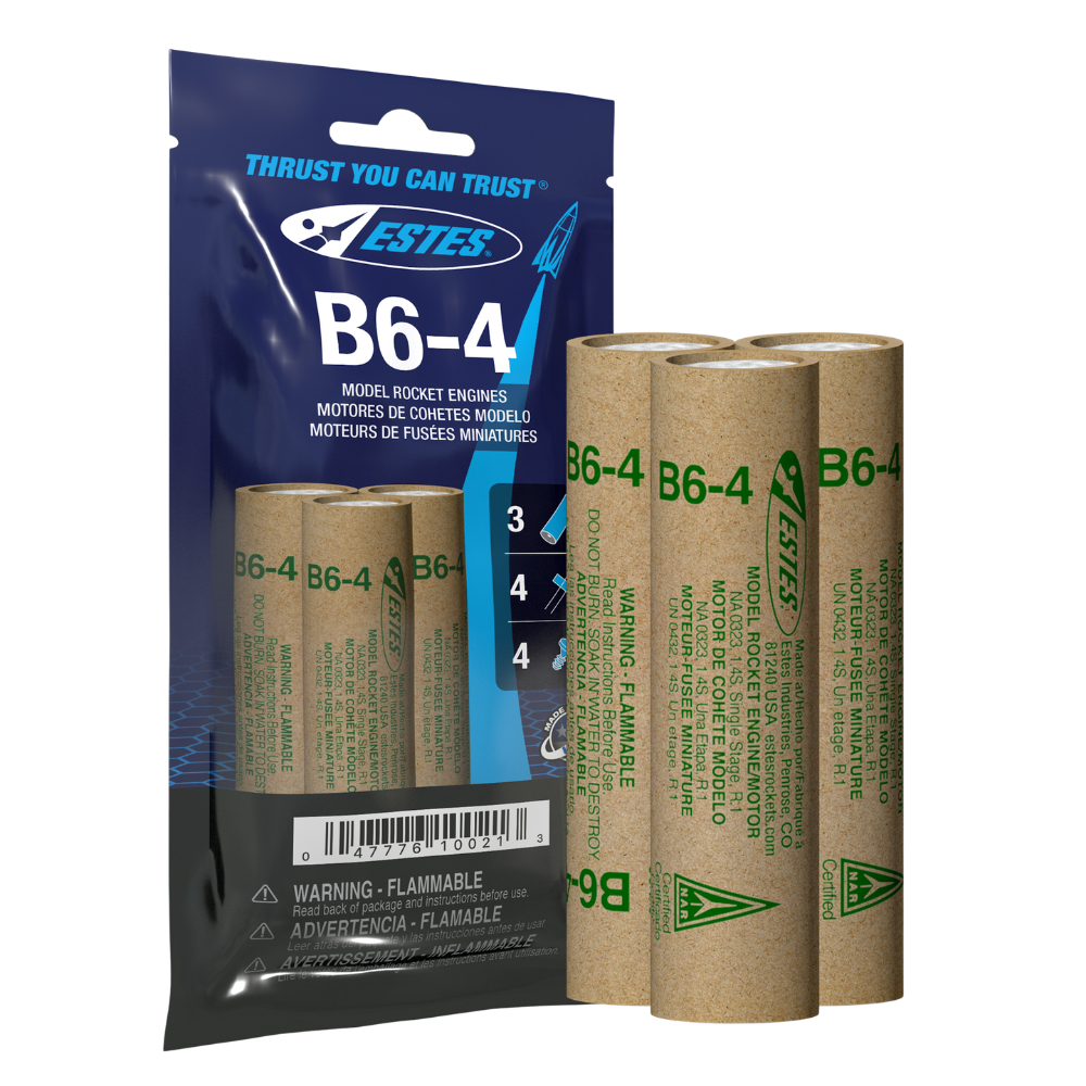 B6-4 Engines - Standard Model Rocket Engine 3-Pack | Estes Rockets
