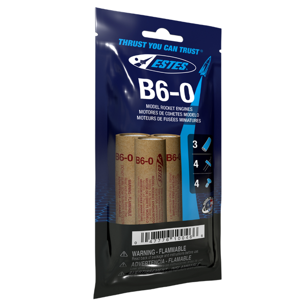 B6-0 Booster Rocket Engines - 3 Pack Model Rocket Motors | Estes