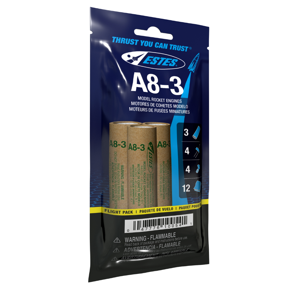 Estes A8-3 Flight Pack Model Rocket Engines 