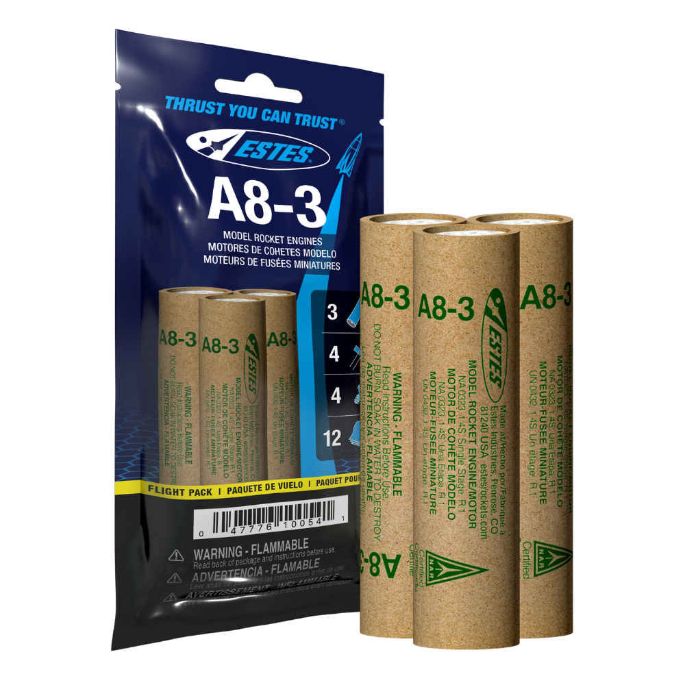 A8-3 Engine Flight Pack - 3 Model Rocket Engines with Starters ...