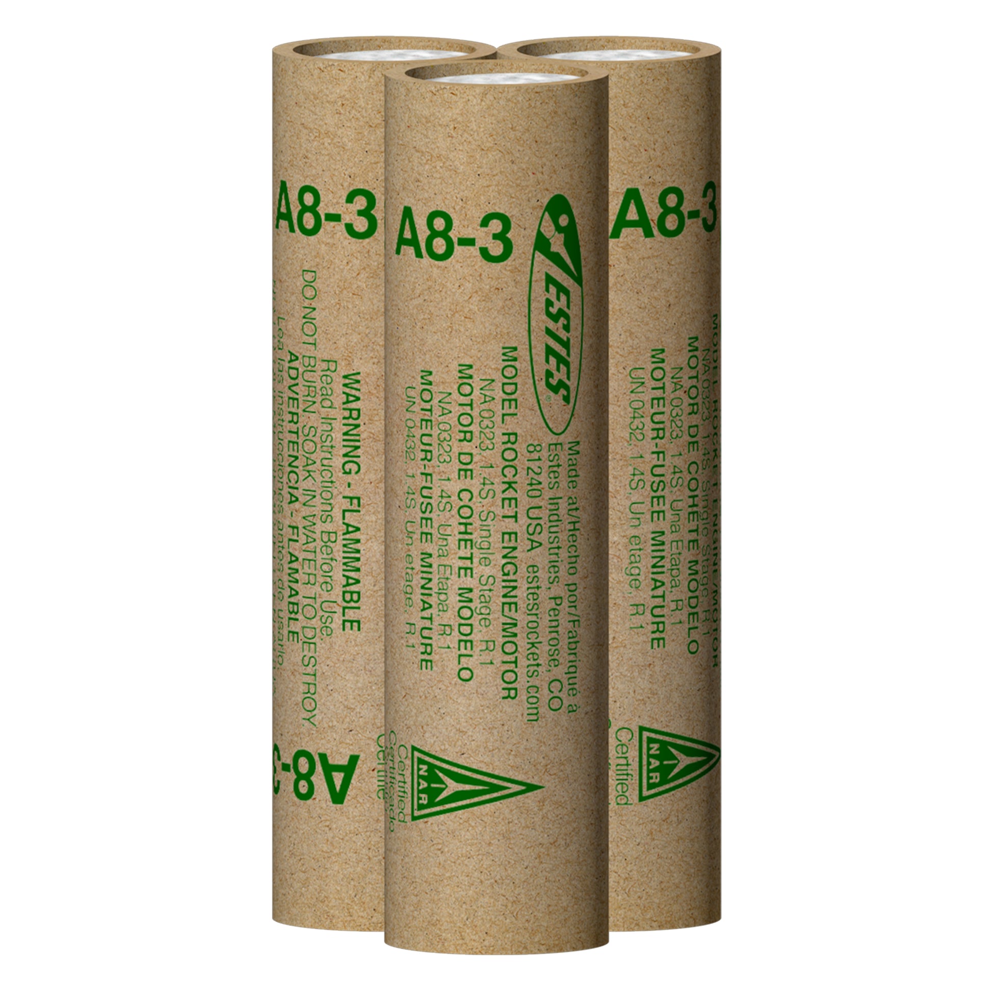 Estes A8-3 Flight Pack Model Rocket Engines 3 Pack