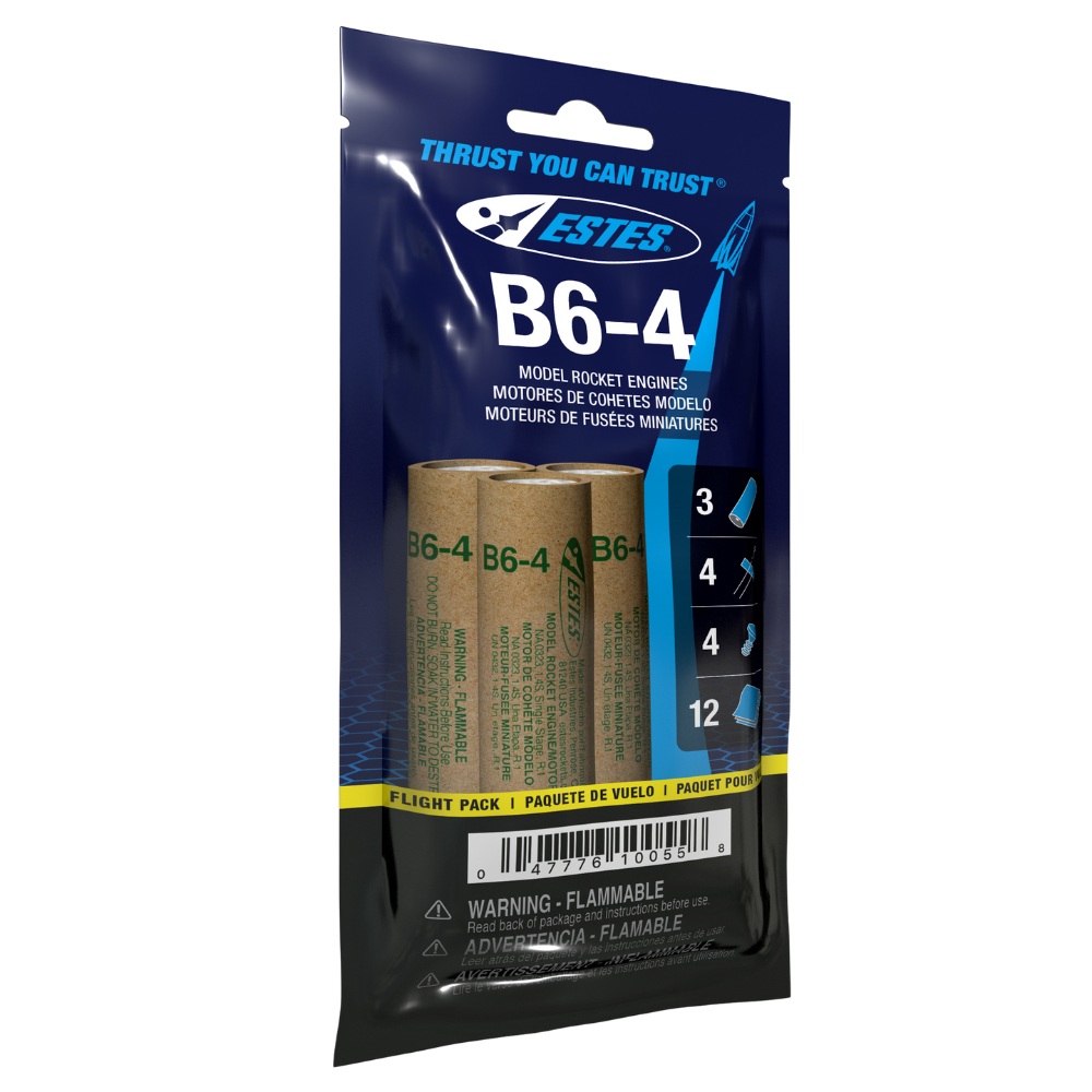 Estes B6-4 Model Rocket Engine Flight Pack 