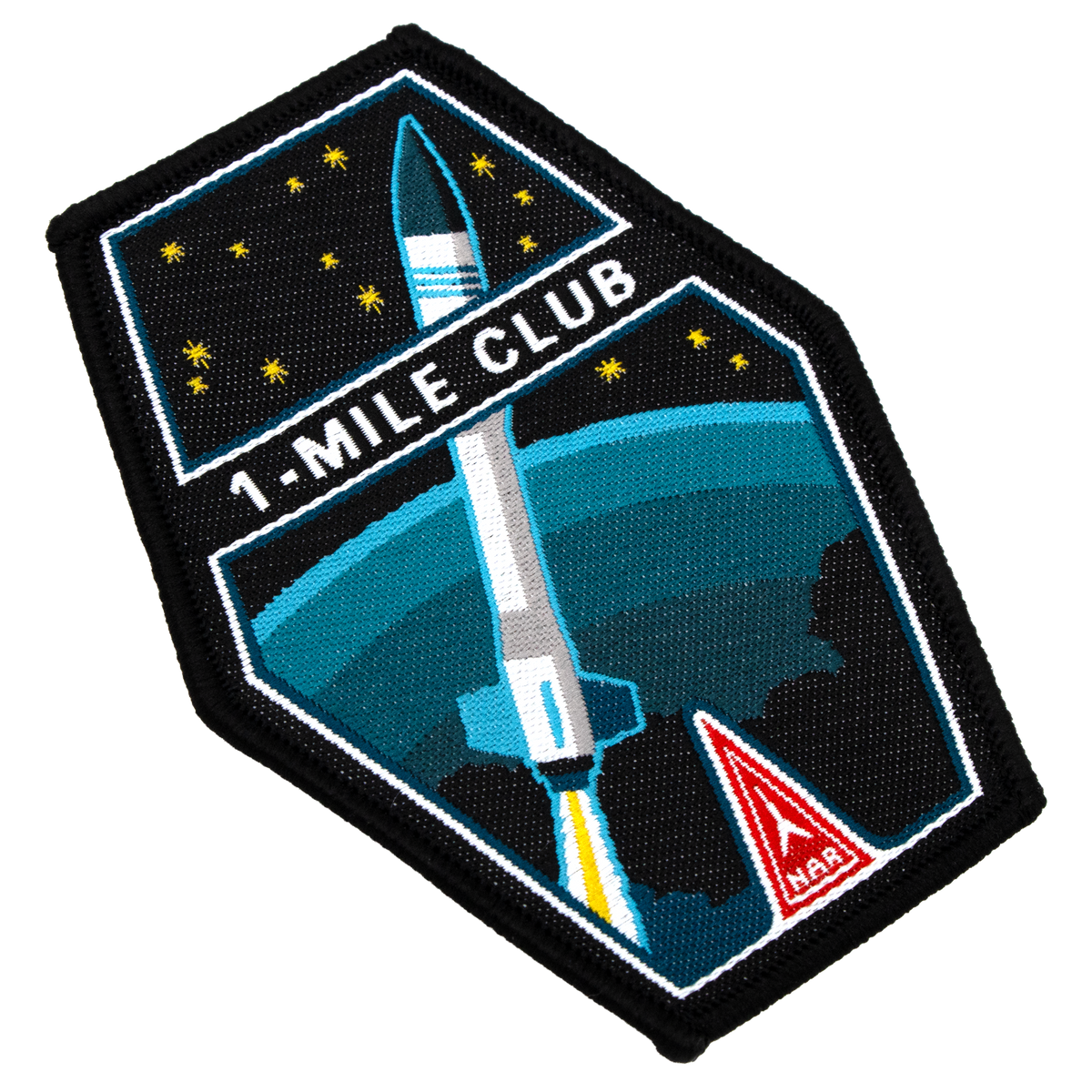 National Association of Rocketry (NAR) 1-Mile Club Patch - Embroidered Iron-on Achievement Patch