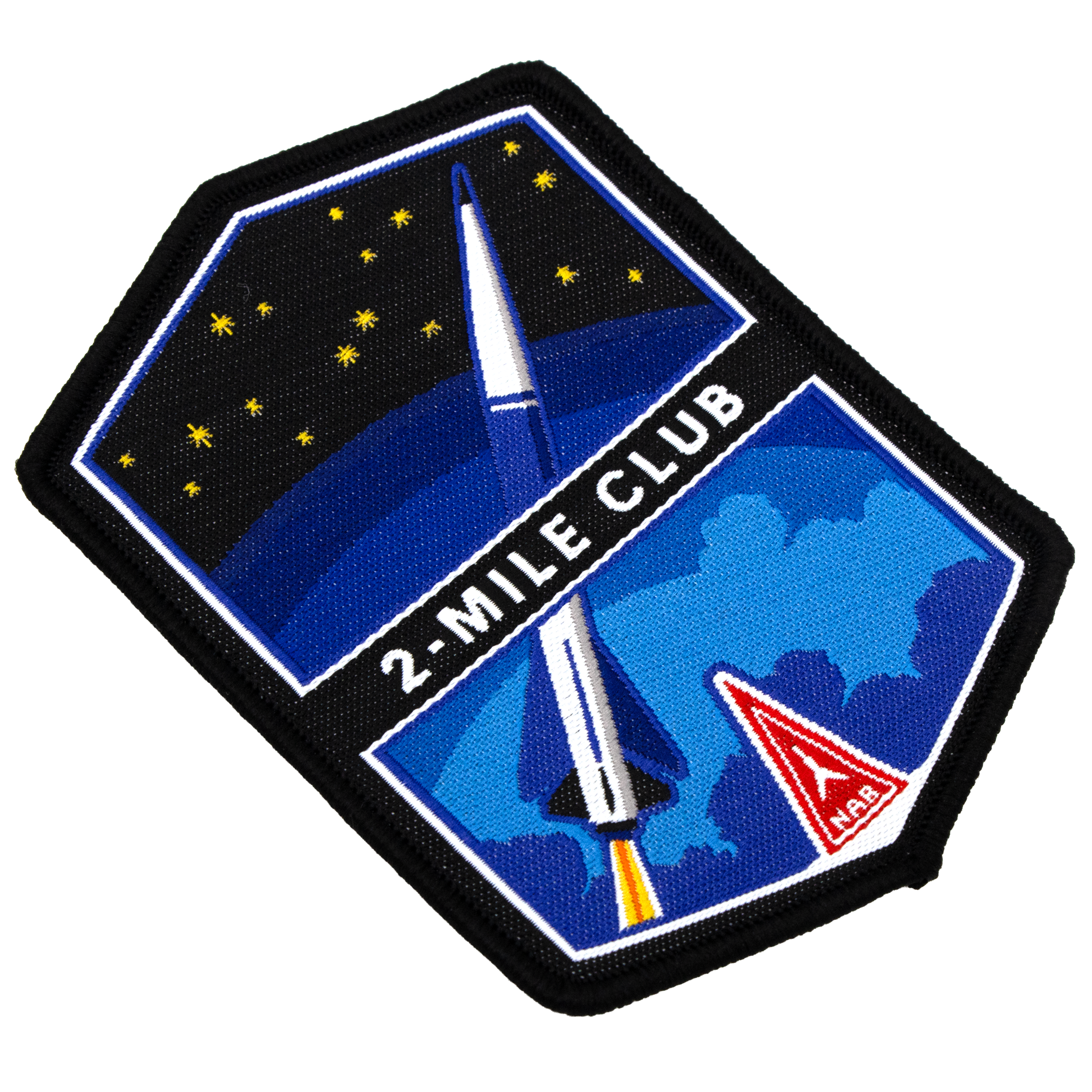 National Association of Rocketry (NAR) 2-Mile Club Patch - Embroidered Iron-on Achievement Patch