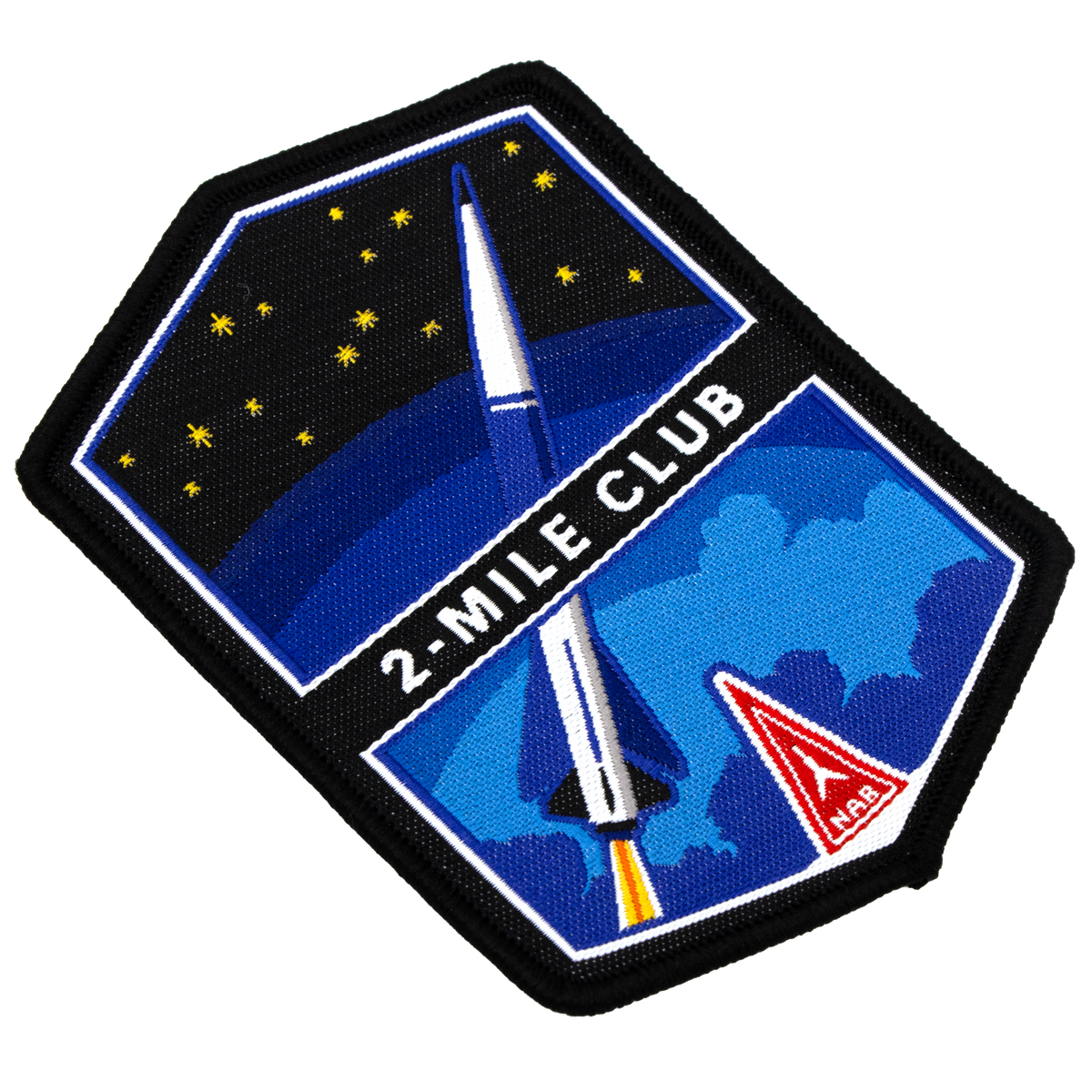 National Association of Rocketry (NAR) 2-Mile Club Patch - Embroidered Iron-on Achievement Patch