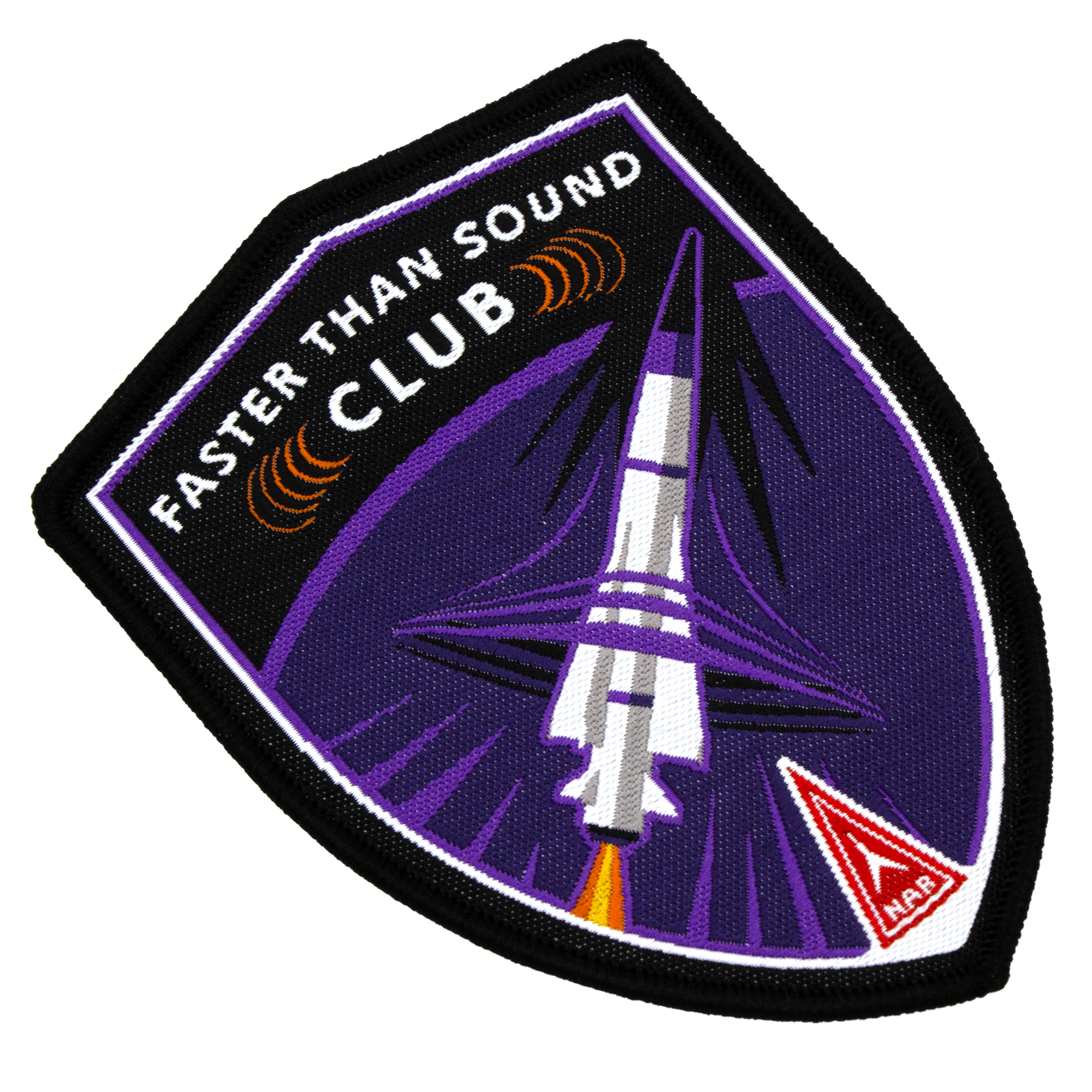 National Association of Rocketry (NAR) Faster Than Sound Club Patch - Embroidered Iron-on Achievement Patch