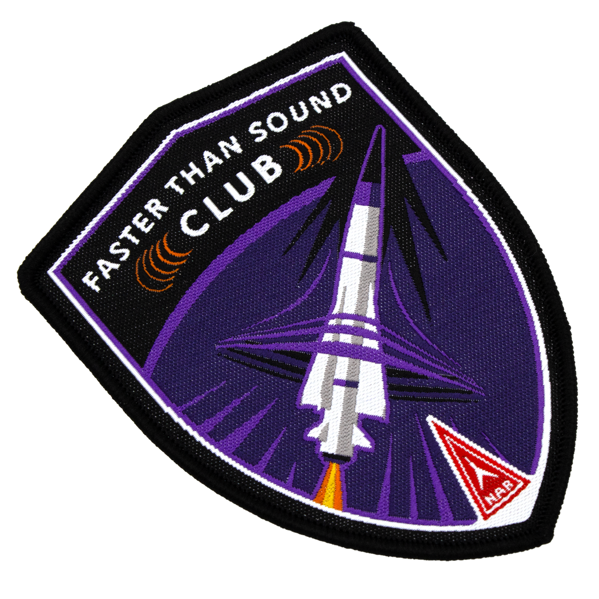 National Association of Rocketry (NAR) Faster Than Sound Club Patch - Embroidered Iron-on Achievement Patch