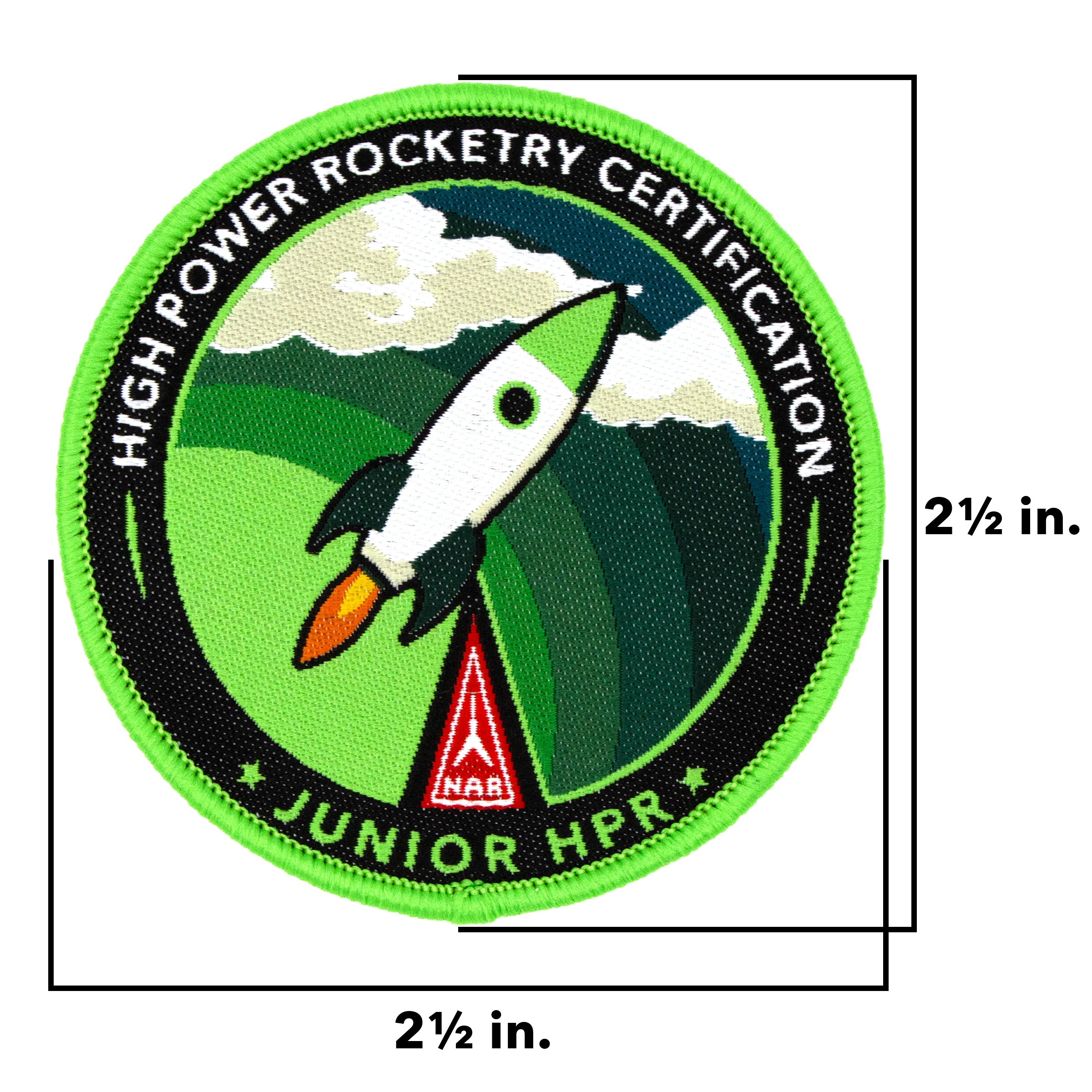 National Association of Rocketry (NAR) Junior HPR Patch - 2 1/2 inches wide by 2 1/2 inches tall