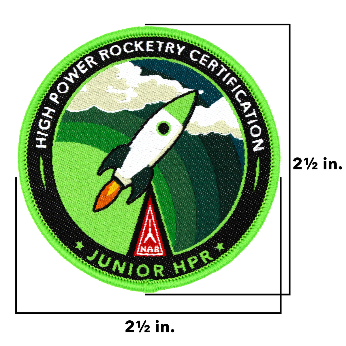National Association of Rocketry (NAR) Junior HPR Patch - 2 1/2 inches wide by 2 1/2 inches tall