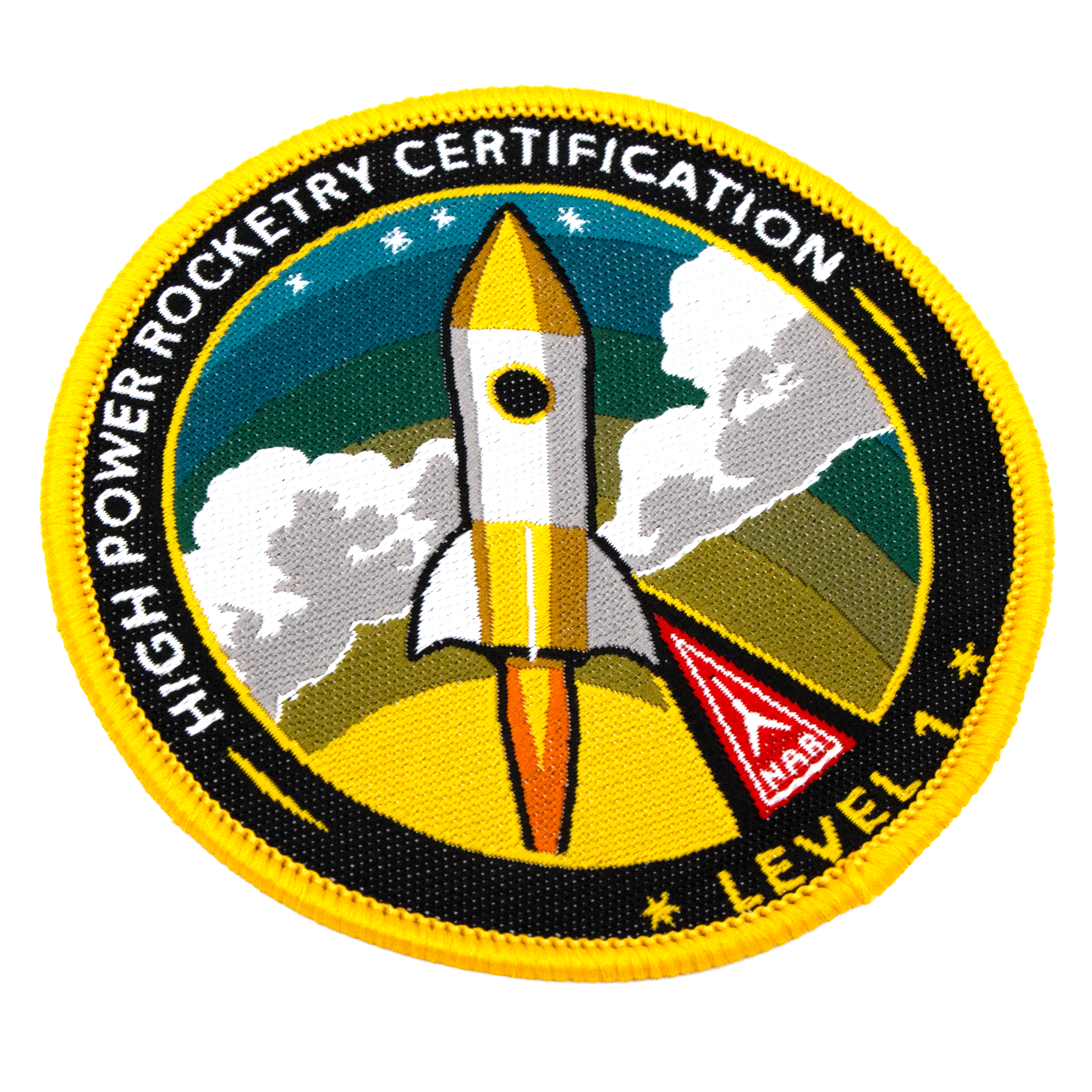 National Association of Rocketry (NAR) High Power Rocketry Certification Level 1 Patch - Embroidered Iron-on Achievement Patch
