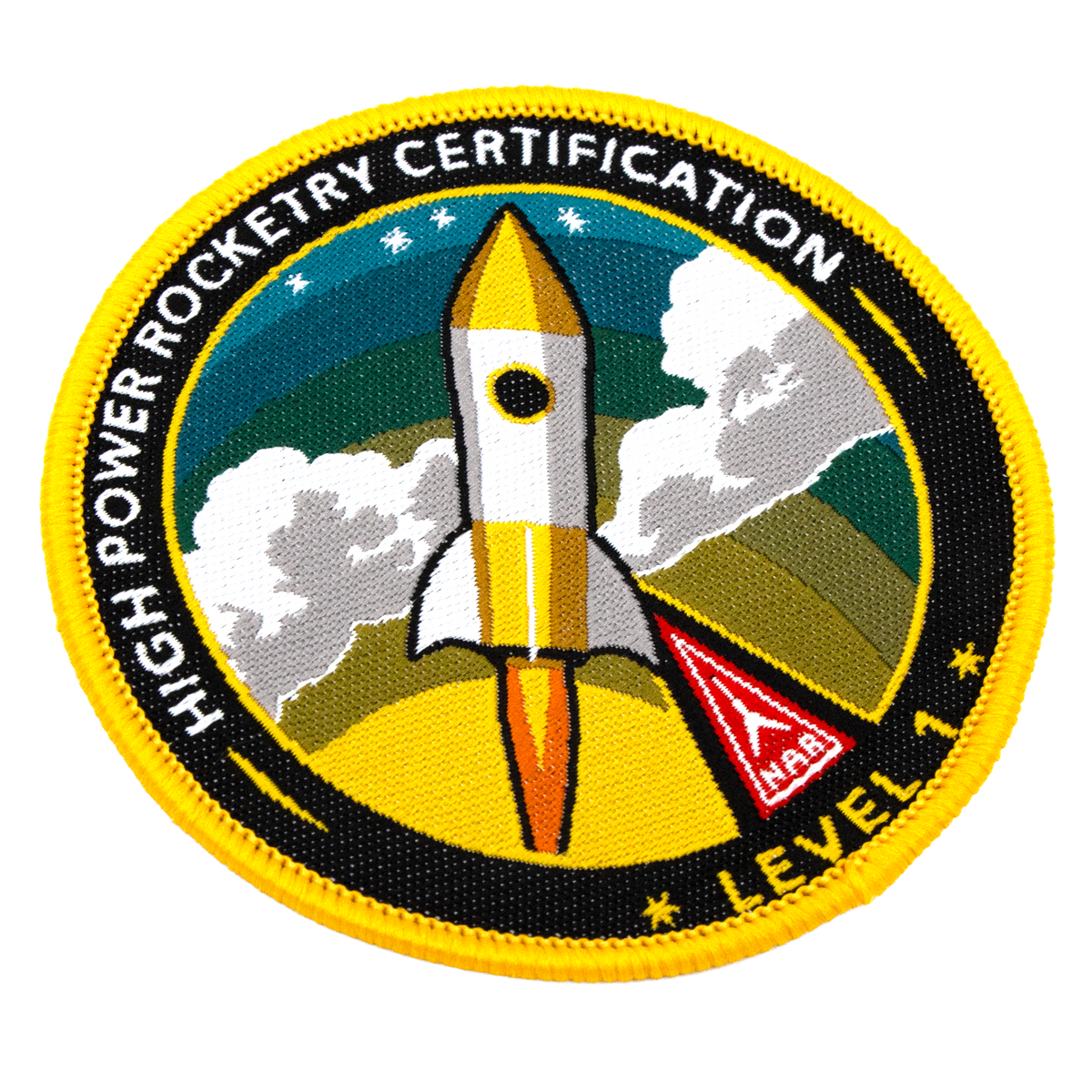 National Association of Rocketry (NAR) High Power Rocketry Certification Level 1 Patch - Embroidered Iron-on Achievement Patch