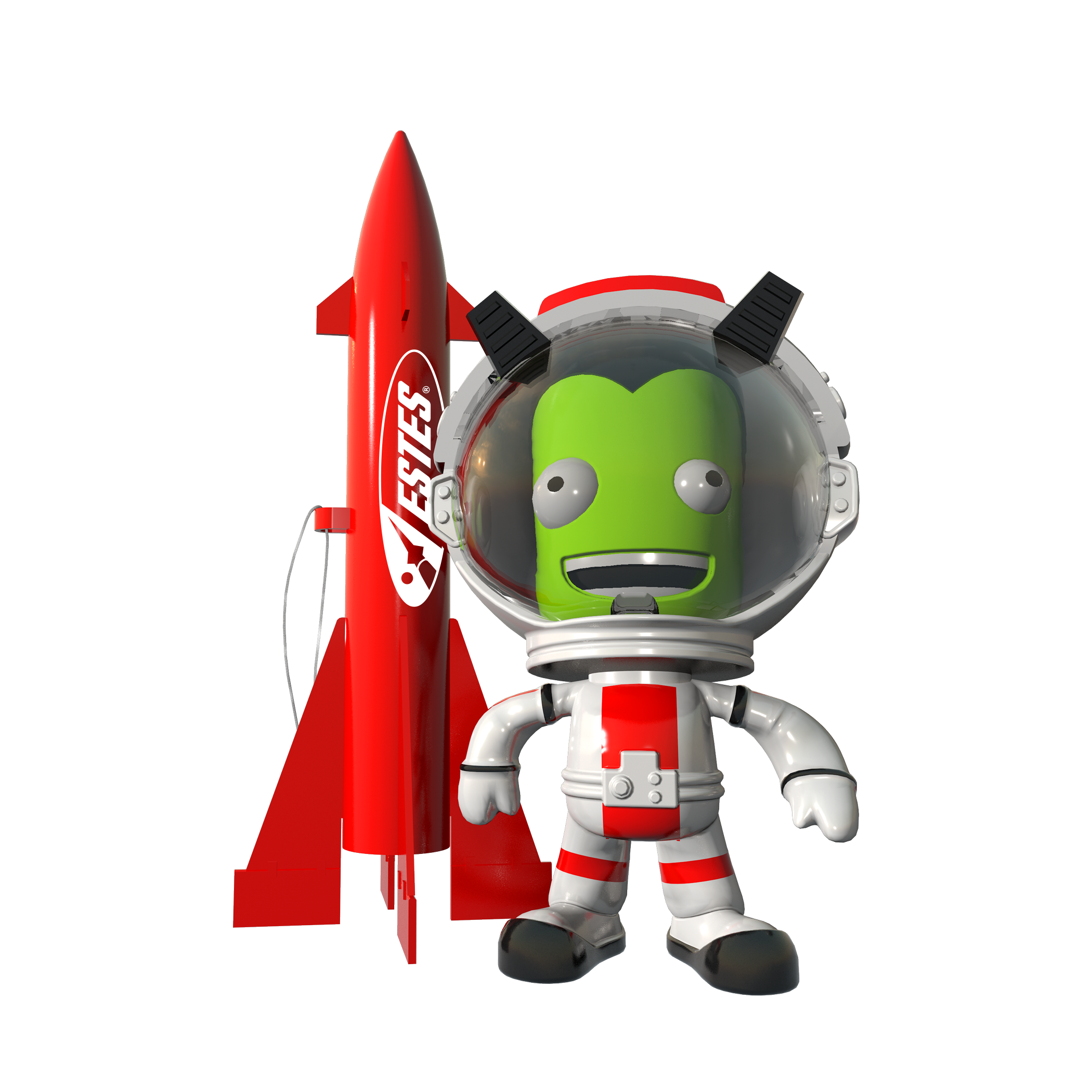 Kerbal Jeb & Estes Rocket Ornament - Estes Rockets