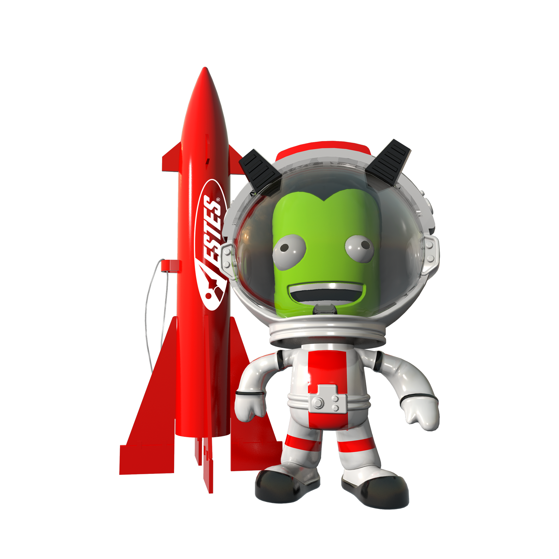 Kerbal Jeb & Estes Rocket Ornament