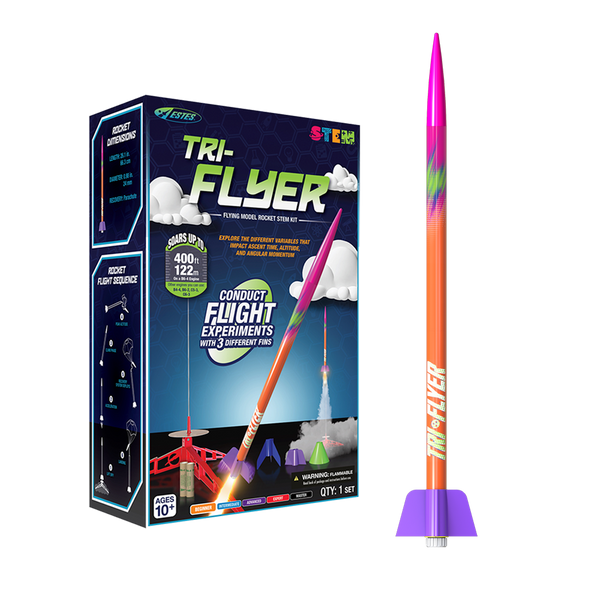 Estes Tri-Flyer STEM Kit - Beginner Model Rocket with 3 Fin