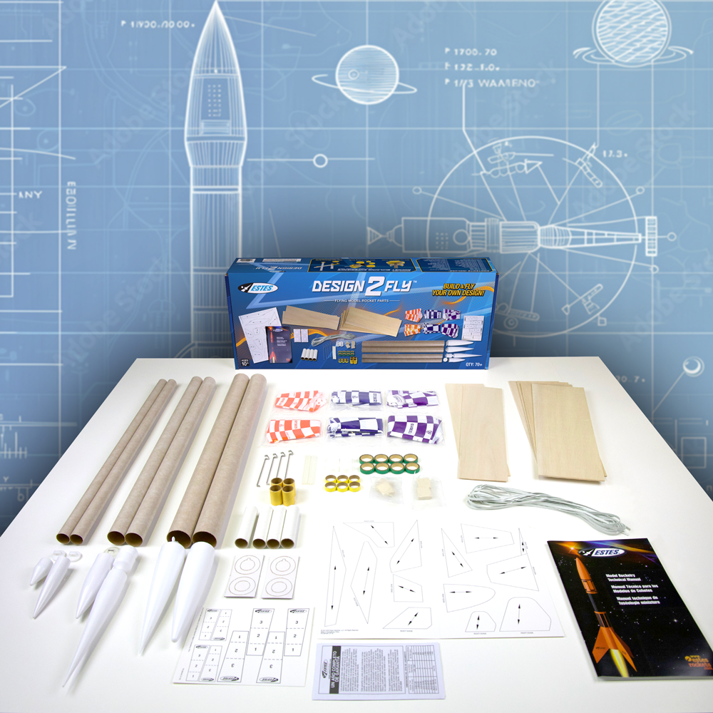 Estes Design2Fly Model Rocket Builder Kit with Over 70 Included Parts