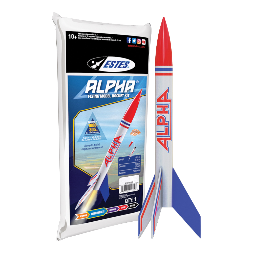 Estes Alpha Intermediate Skill Level Flying Model Rocket Kit