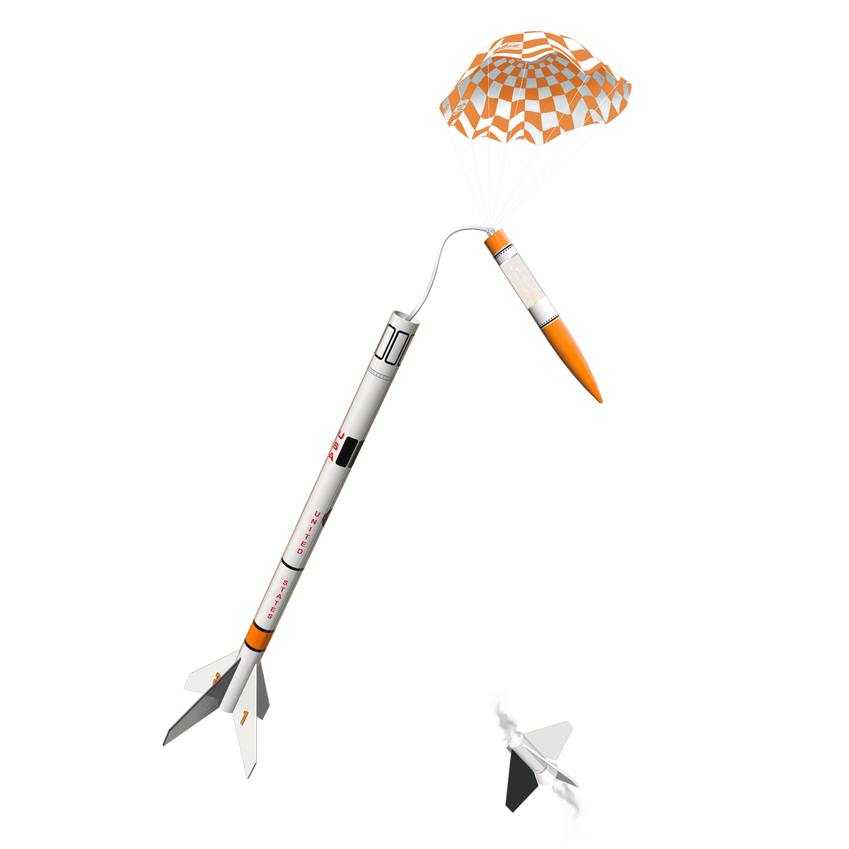 K-46 Astron Shrike Flying Model Rocket with Parachute Recovery