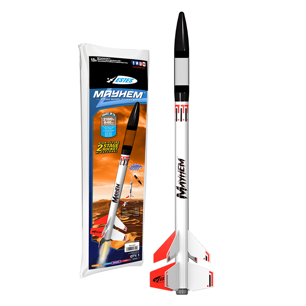 Mayhem™ Model Rocket Kit – Two-Stage Rocket for Advanced Rocketeers ...