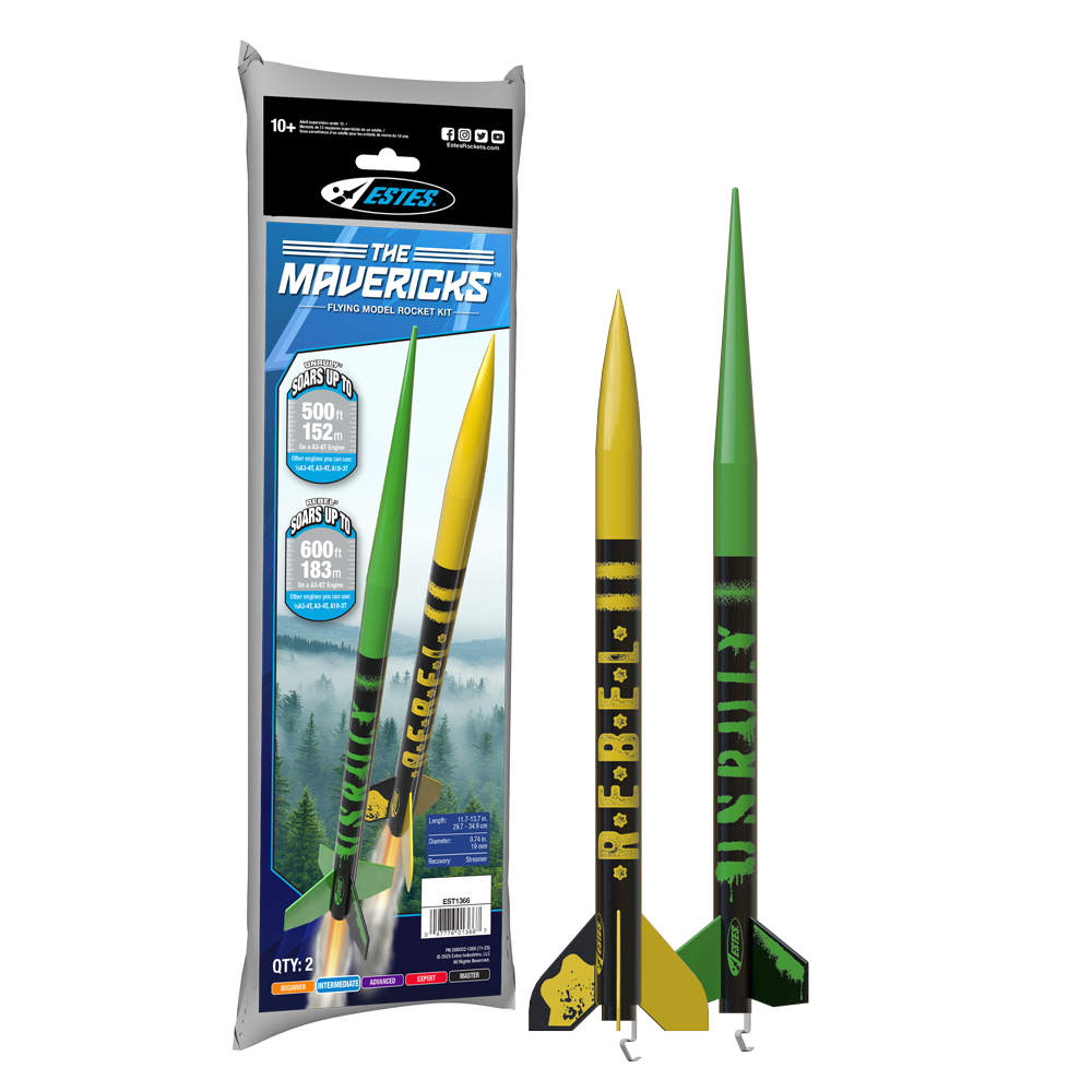 Estes The Mavericks Intermediate Model Rocket Kit with 2 Rockets Included