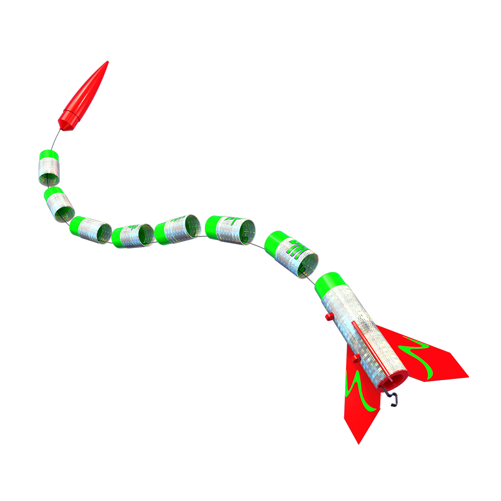 Estes Wacky Wiggler Christmas Themed Model Rocket Tumble Recovery