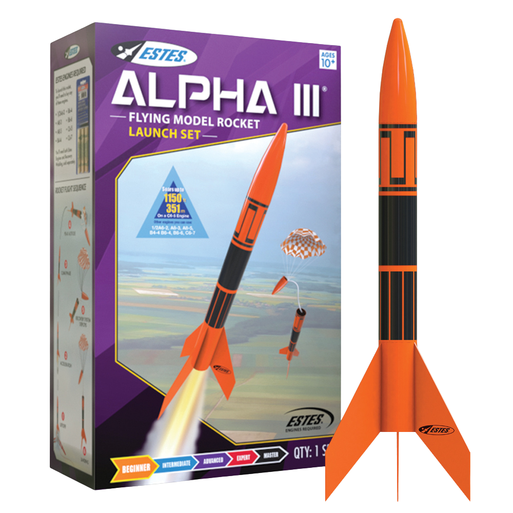 Estes Alpha III Flying Model Rocket Launch Set for Beginners