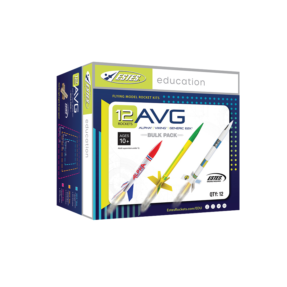 Estes AVG Bulk Pack of 12 Flying Model Rockets