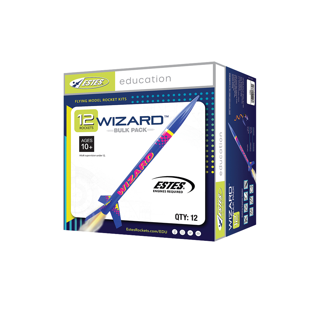 Estes Wizard Bulk Pack of 12 Flying Model Rockets