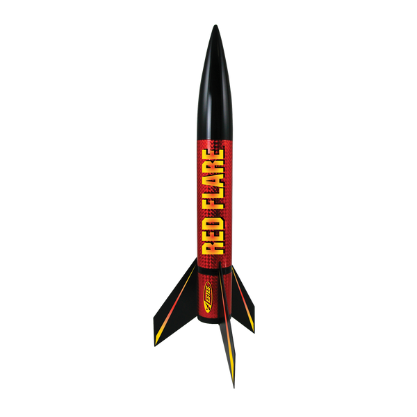 Red Flare Model Rocket Kit - Holographic Red Finish and 1000 ft Flights ...