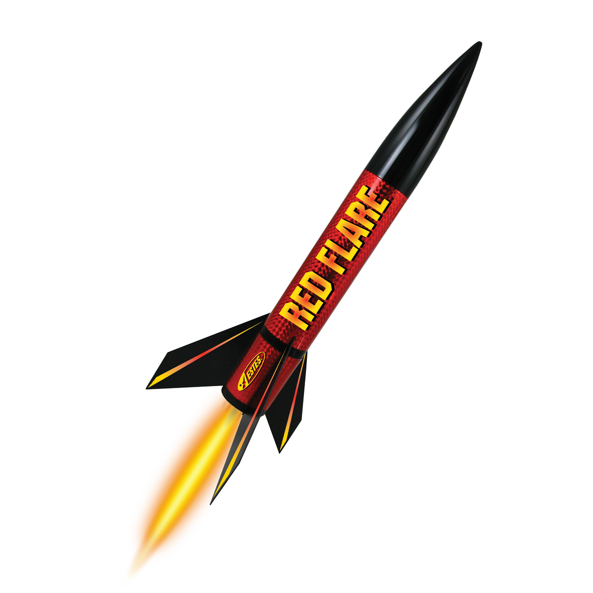 Red Roccet Red Flare Model Rocket Kit - Holographic Red Finish and 1000 ft Flights ...