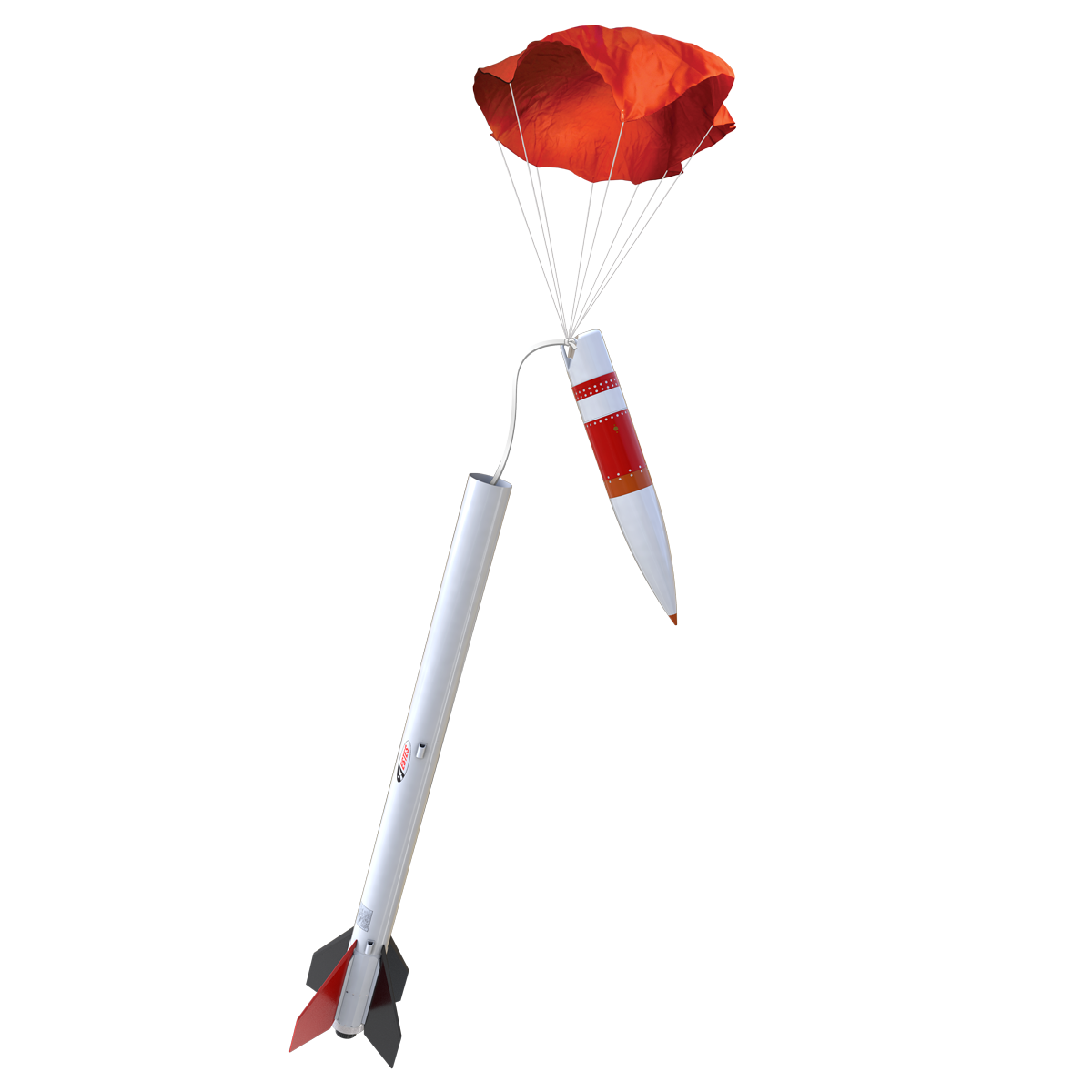 Estes D-Region Tomahawk Model Rocket Parachute Recovery