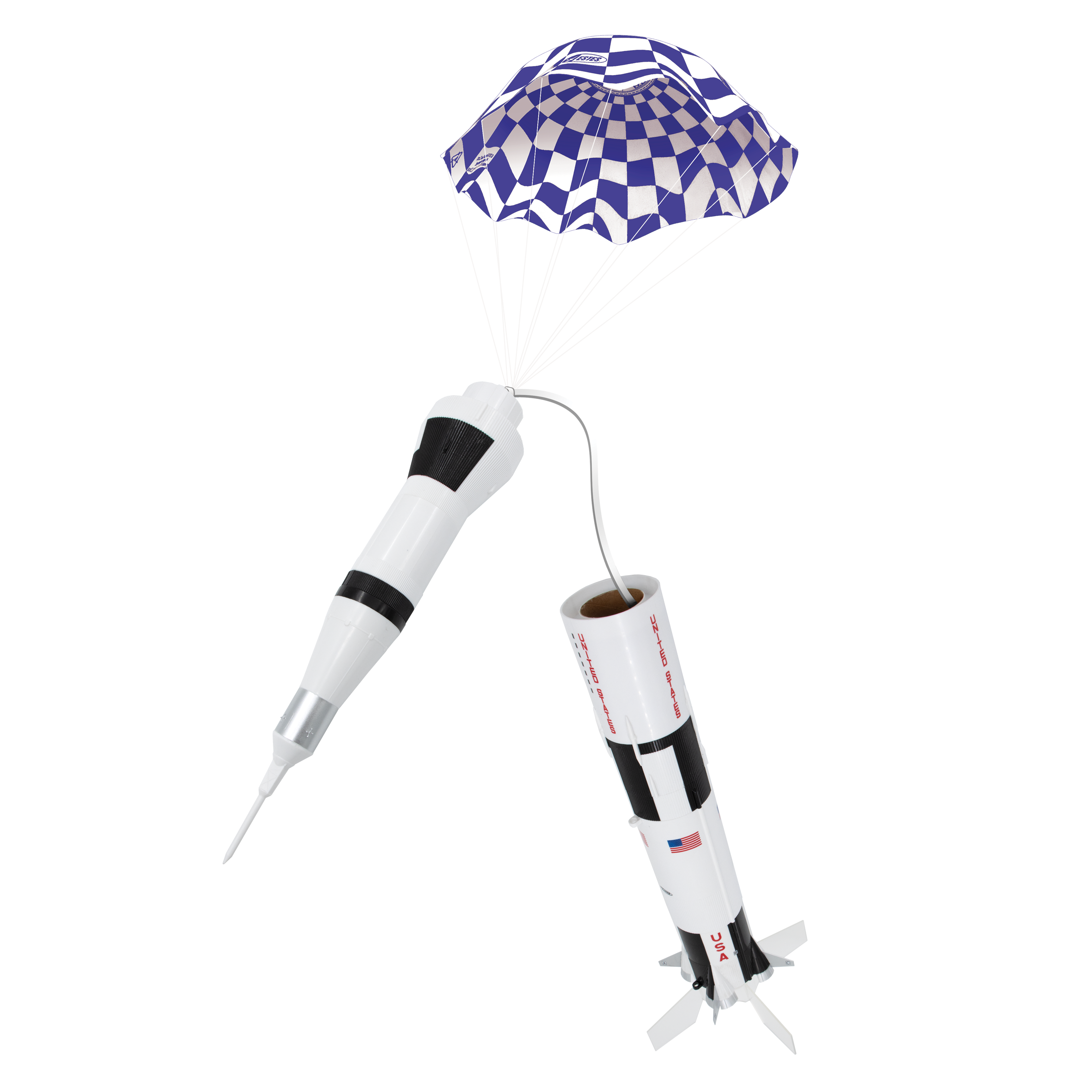 Estes Saturn V Flying Model Rocket Parachute Recovery