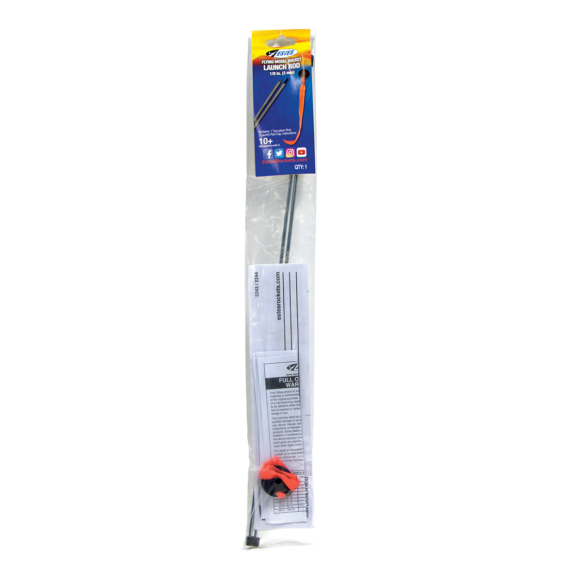 1/8" Two-Piece Launch Rod Kit for Model Rockets