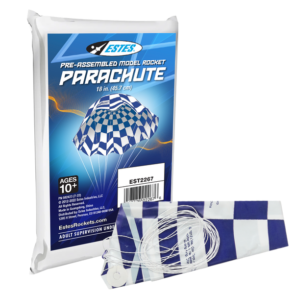 18 Inch Printed Parachute - Durable Lightweight Model Rocket