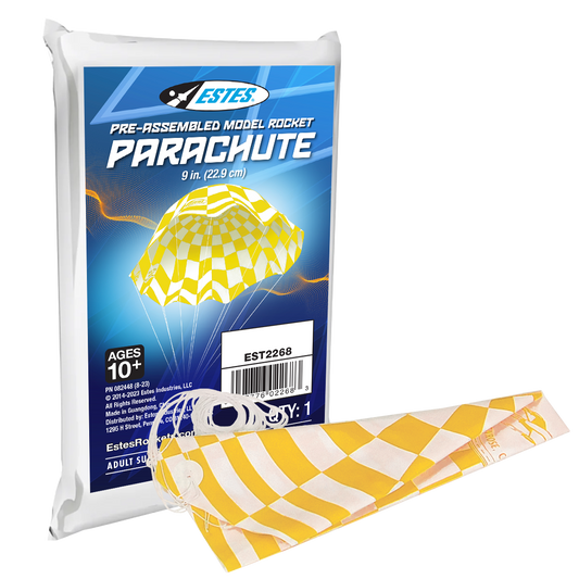 Estes 9 Inch Printed Model Rocket Parachute 