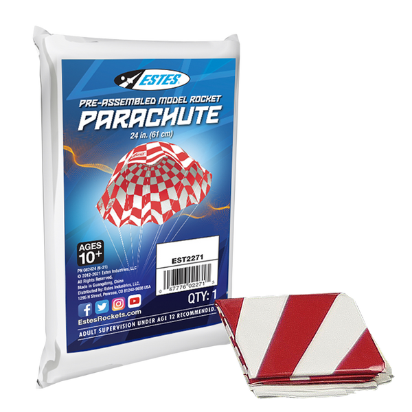 24 Inch Printed Parachute - Extra Large Model Rocket Recovery