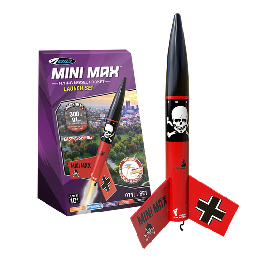 Estes Mini Der Red Max Model Rocket Launch Set