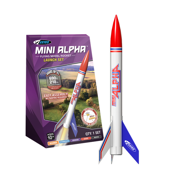 Mini Alpha™ Launch Set - Beginner Model Rocket Kit with Streamer