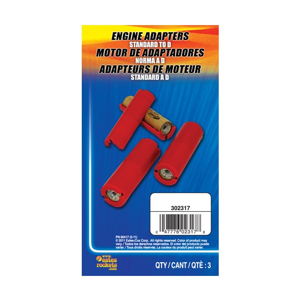 Estes Engine Adapters Standard to D for building model rockets