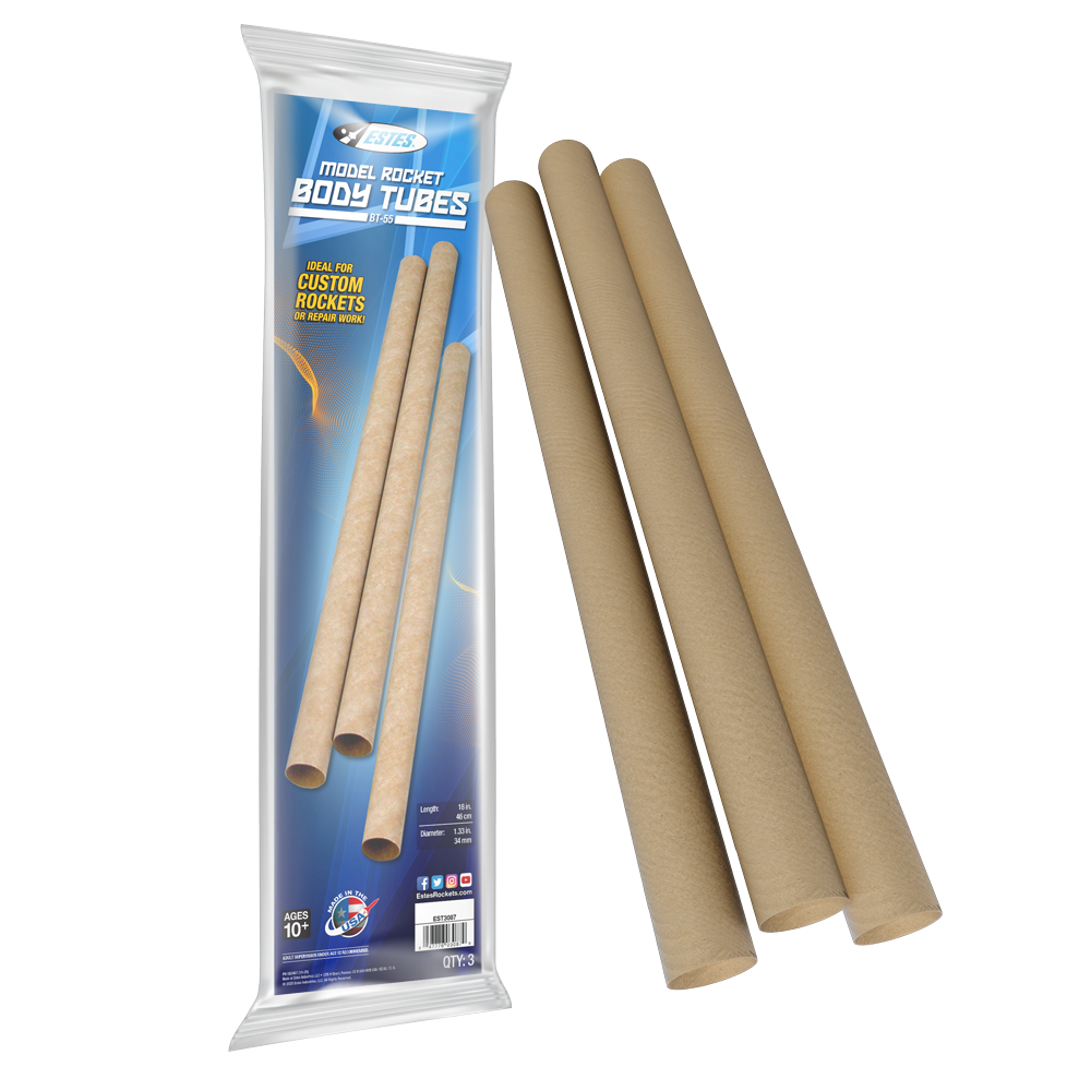 Estes BT-55 Model Rocket Body Tubes - 3 Pack