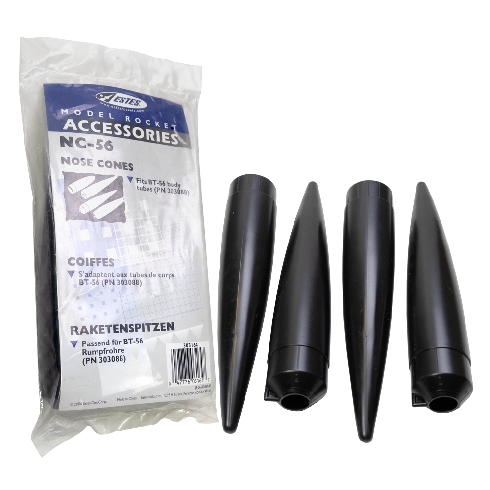 Estes NC-56 Nose Cone 4 Pack of Model Rocket Nose Cones