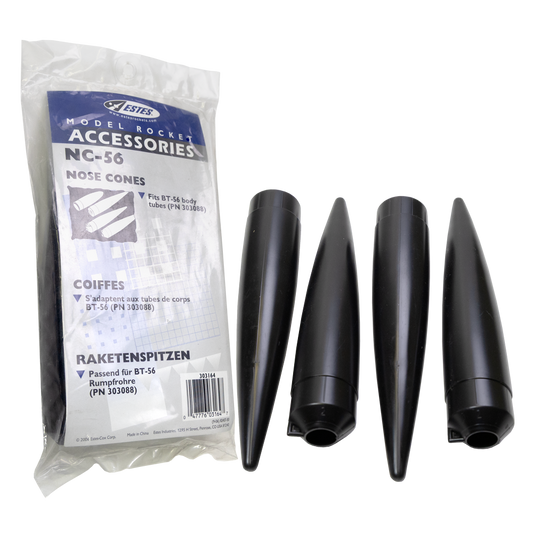Estes NC-56 Nose Cone 4 Pack of Model Rocket Nose Cones