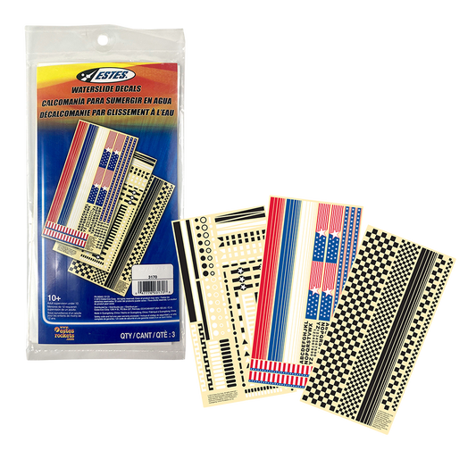 Estes Water Slide Decal Set - Model Rocket Accessory