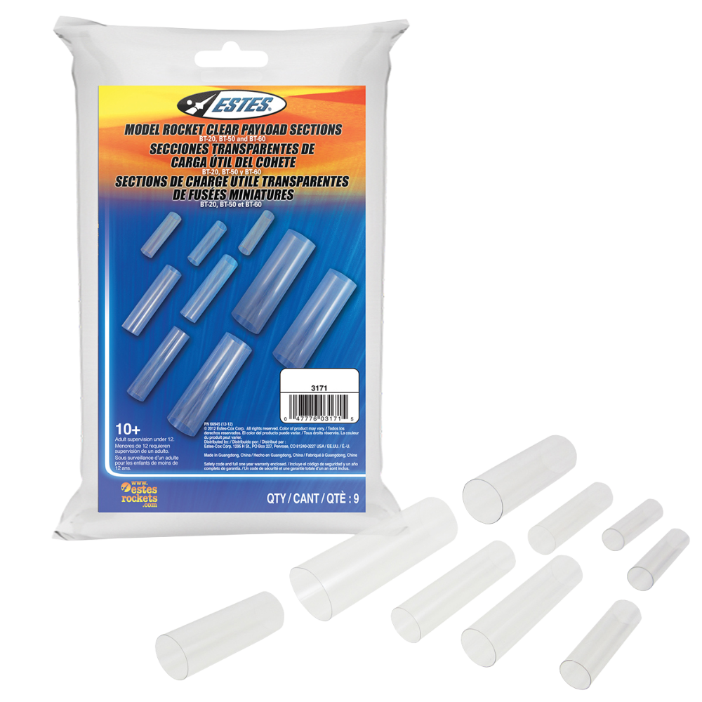 Estes Clear Payload Section Assortment for Model Rockets